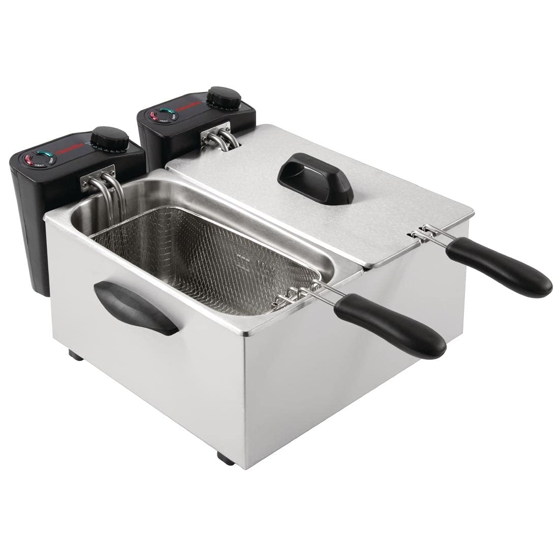 Caterlite Twin Tank Countertop Deep Fryer, Stainless Steel, 2 x 3.5L